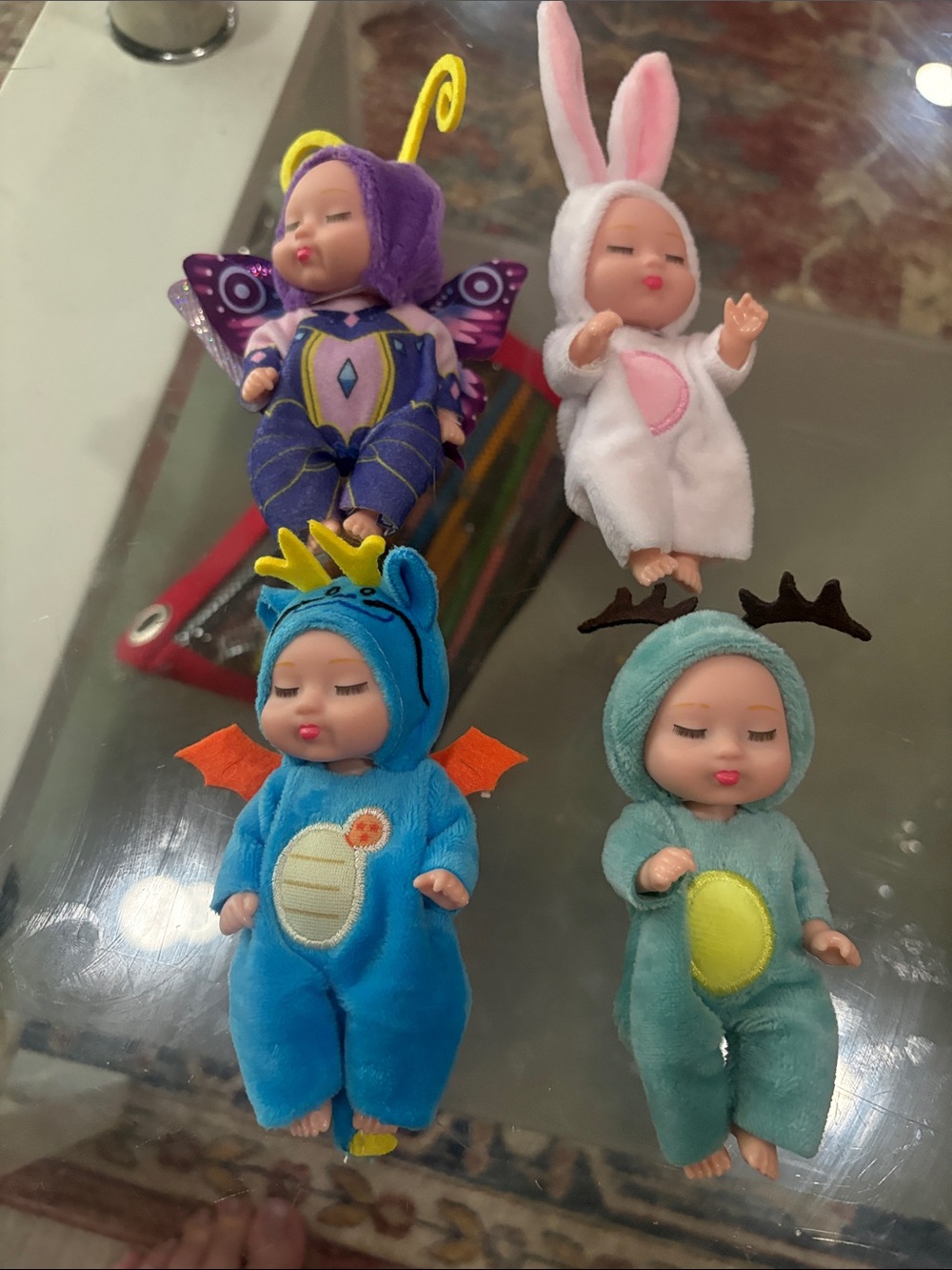 Baby Doll Set, 4 Pieces Mini Baby Born, Mini Doll
